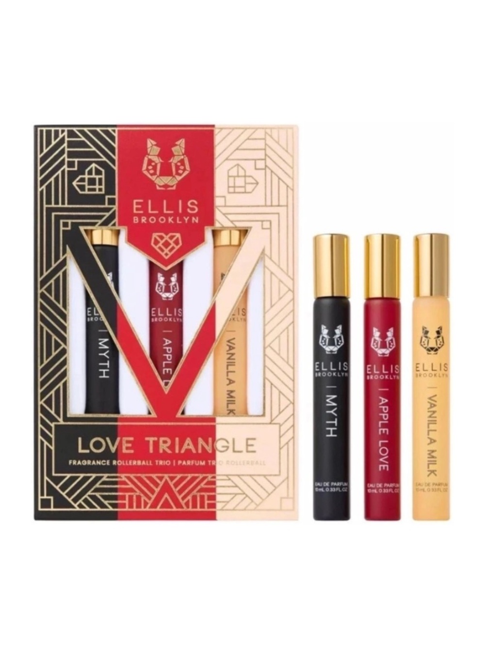 ELLIS BROOKLYN Love Triangle Fragrance Rollerball Trio - .33 fl oz ea. NIB